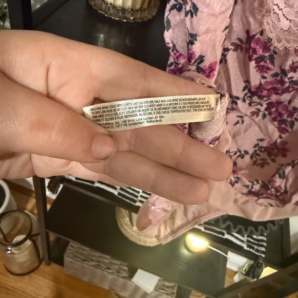 Free People Ruffled Tie Front Bodysuit in Purple and Pink size medium - Picture 9 of 9